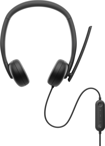 Kufje me kabllo Dell WH3024, USB C, mikrofon me anulim zhurme, të zeza