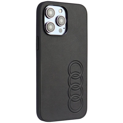 Kapak telefoni Audi Synthetic Leather për iPhone 14 Pro Max 6.7", hardcase, i zi