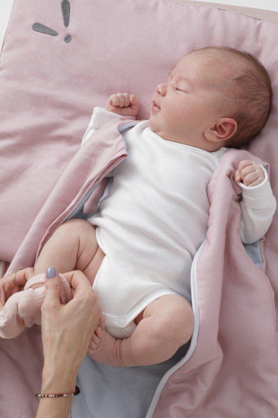 Thes gjumi për bebe Piapimo Pink and Sand, 0-3 muajsh, pambuk, 2.5 TOG, rozë rërë