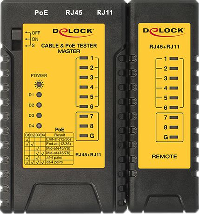 Testu test kabllosh Delock 86107, RJ45 RJ12, PoE