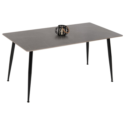 Tavolinë ngrënieje Tom 160x90x76Hcm (HM8588.01), gri/ zezë