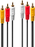 Kabllo audio video Lindy Premium AV, 2m, 3xRCA në 3xRCA, e zezë
