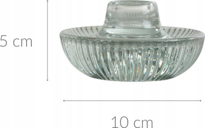 Mbajtëse qiriri Homea Ribbed Glass, xham i brinjëzuar, celadon