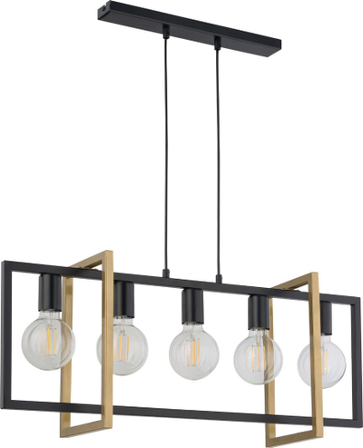 Llambë varëse Sigma Eden V, 5 llamba, metal, e zezë ari