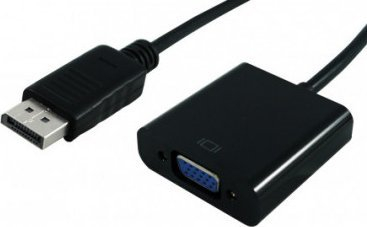 Adapter video Roline Value DP në VGA, 0.15m, i zi