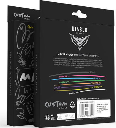 Маркер пенкала со креда Diablo X-Custom Chair, 8 бои, заоблени врвови, разновидни бои