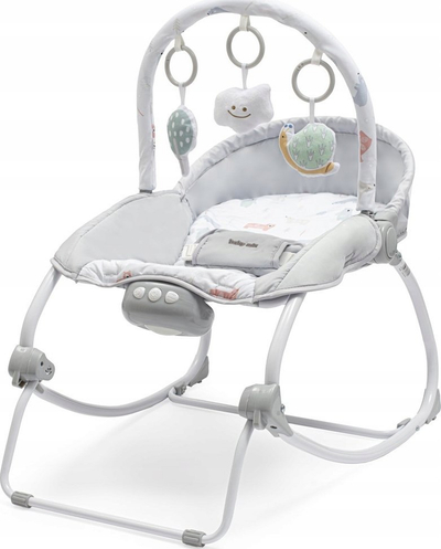 Leagëne bebe Baby Mix Lounger With Vibrations Snail, multifunksionale, me vibrime, gri e hapur