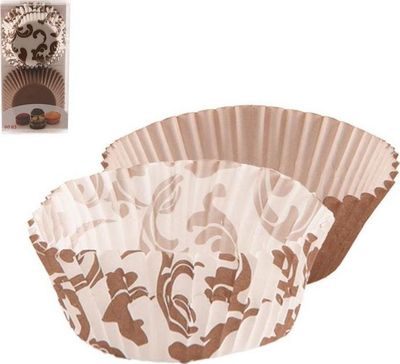 Kallepa letre për muffin pa markë, 7 cm, set 60 copë, bezhë dhe të bardha
