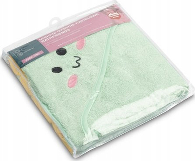 Peshqir me kapuç Sensillo Bathfriends Dino, 100x100 cm, mint