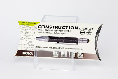 Stilolaps multitasking Troika Construction Liliput PIP25/BK, me vizore cm/inch, stylus, i zi