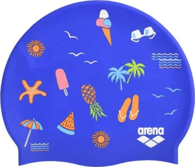 Kaskë noti Arena Print 2 Beach Vibes, silikon, për të rritur dhe fëmijë, blu