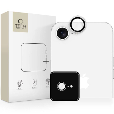 Заштита за камера Tech-Protect Camring Fit+, стакло алуминиум, за iPhone SE 4 2025, проѕирна