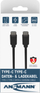 Kabllo USB C në USB C Ansmann 1700-0122, 2 m, 60W, e zezë
