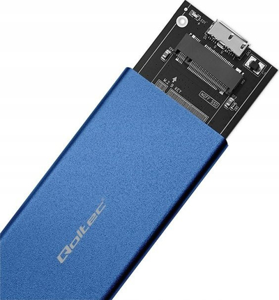 Kuti ekstern Qoltec për SSD M.2 SATA, USB 3.0, 5Gb/s, 2TB, blu