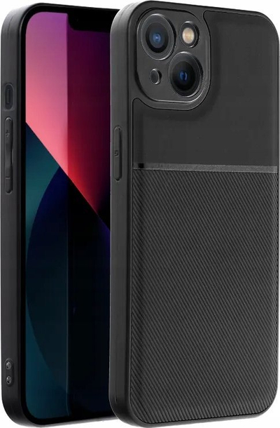 Mbrojtëse telefoni Forcell Noble për iPhone 14, e butë, PU TPU, e zezë