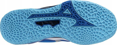 Atlete hendbolli Mizuno Wave Stealth Neo, shollë jo-shqipëse, për sallë, blu