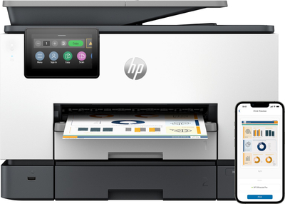 Printer multifunksional HP OfficeJet Pro 9130b, wireless, printim dyanshëm, me ngjyra