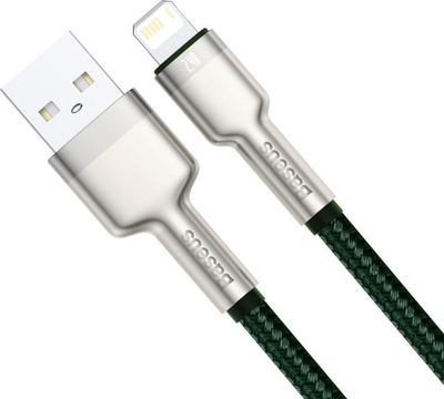 Kabllo karikimi Baseus USB A në Lightning, 1m, 2.4A, jeshile