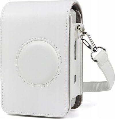 Торбичка за камера Loveinstant, за Fujifilm Instax Mini Liplay, вештачка кожа, бела