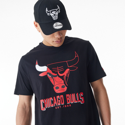 Bluzë New Era NBA Chicago Bulls Logo Graphic Table, pambuk, për meshkuj, e zezë
