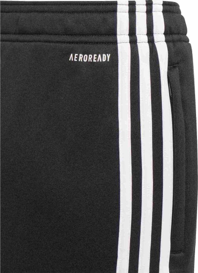 Pantallona treningu adidas D2M 3 Stripes Jr, për goca, të zeza