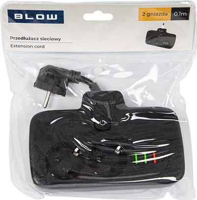 Zgjatëse me prizë Blow PS-310U, 3 porta USB dhe Type C, kabllo 0.1m, e zezë