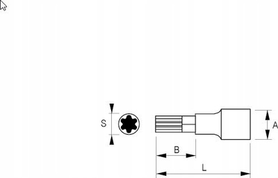 Kokë bit Bahco Irimo 1/2" Torx T40, 60mm, metalike