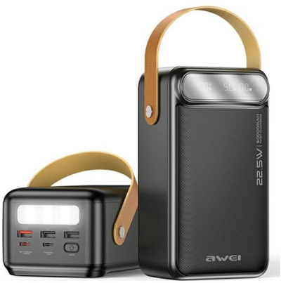 Портабилен полнач Awei P101K, 60000mAh, 22.5W, црн