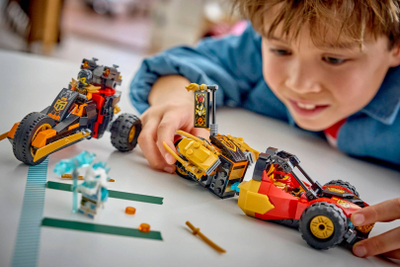 Set LEGO Ninjago Kai and Cole’s Multifunctional Vehicles 71864, lodër ndërtuese, shumëpjesësh, shumëngjyrëshe