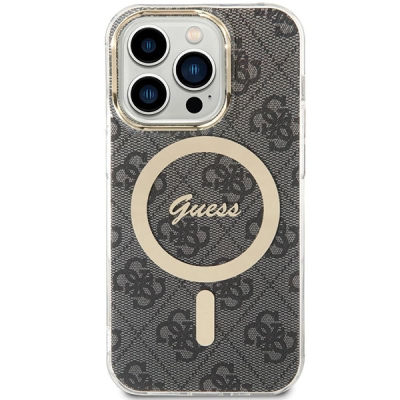 Futrollë telefoni Guess GUHMP15LH4STK, për iPhone 15 Pro 6.1", MagSafe 4G, e zezë
