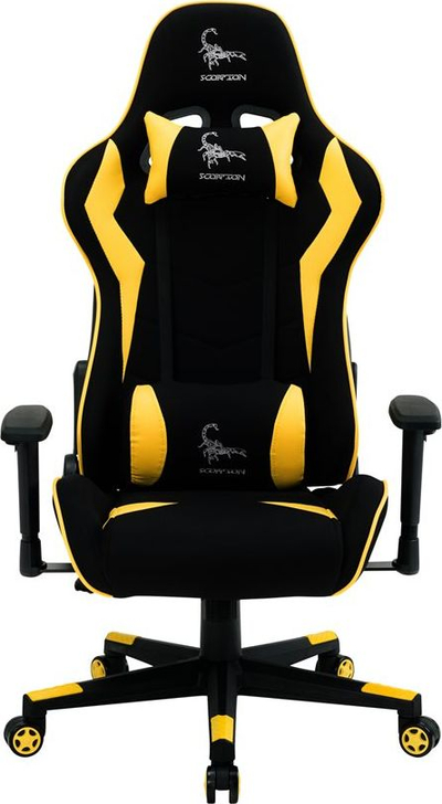 Karrige gaming Gembird GC-SCORPION-05X, bucket seat, me krahë 2D, e zezë me të verdhë