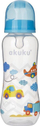 Biberon Akuku Bottle With Picture, 250 ml, silikon me rrjedhje mesatare, blu