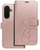 Kapak libri Forcell Mezzo për Samsung Galaxy A36 5G, mbyllje magnetike, mbajtëse kartash, rozë gold me arush