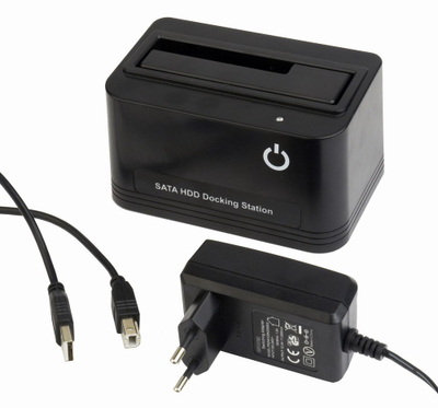 Docking station për disk Gembird HD32-U2S-5, 2.5"/3.5" SATA, USB 2.0, i zi