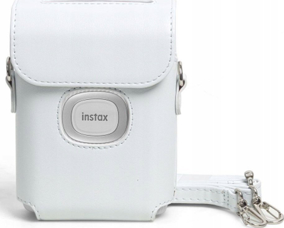 Çantë mbrojtëse LoveInstant për Fujifilm Instax Mini Link 2, lëkurë eko, me rrip, e bardhë