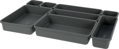 Organizues sirtari Storage Solutions, set me 8 copë, plastikë, gri