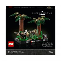 Set LEGO Star Wars Endor Speeder Bike Chase 75353, 608 copa, për të rritur, shumëngjyrësh