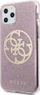 Mbulesë telefoni Guess Glitter Circle Logo, iPhone 11 Pro, hard case, rozë me shkëlqim