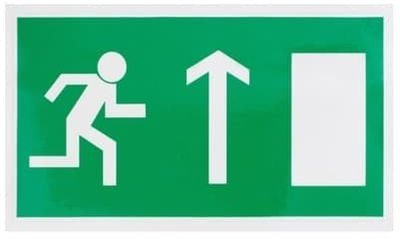 Ngjitës dalje emergjence V Sticker Exit Up Right, 100×180mm, jeshil