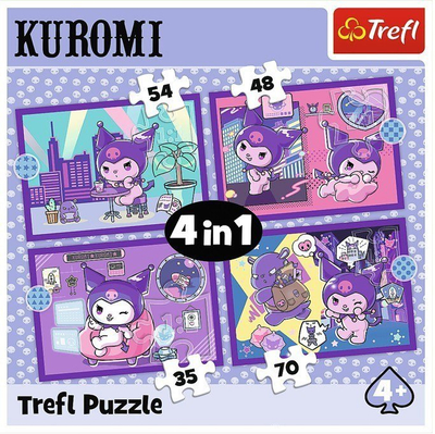 Puzzle Trefl 4 në 1, Hello Kitty Kuromi, 70 copa, shumëngjyrësh
