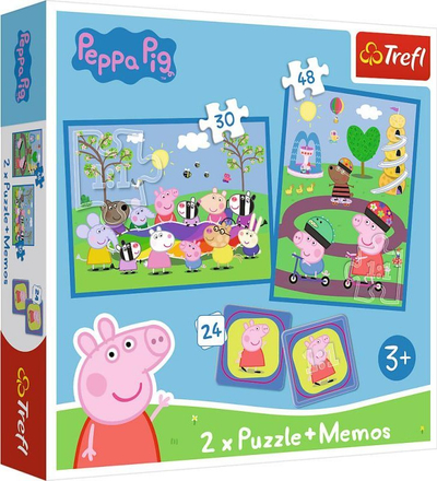 Puzzle dhe memori Trefl Joyful Moments Peppa Pig 2n1, set për kalamaj
