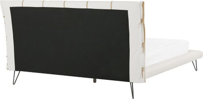Shtrat Beliani Betin, 180x200 cm, lëkurë artificiale, krem e bardhë