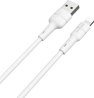 Kabllo USB Borofone BX30, USB A në Lightning, 1 m, e bardhë