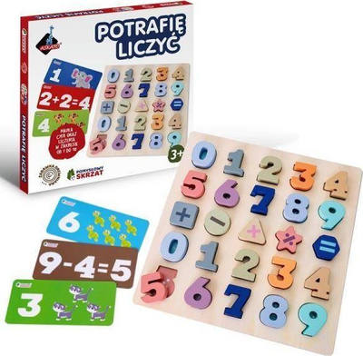 Lodër edukative Askato Clever Gnome I Can Count, dru, numrat 1‑10, shumëngjyrëshe