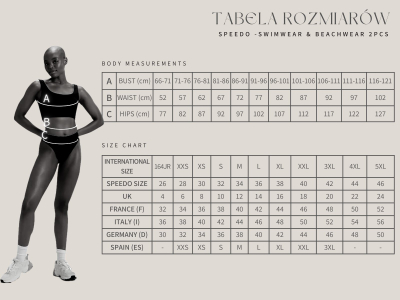 Bikini me dy pjesë Speedo Colourblock Splice për goca, sportiv, i zi me vjollcë edhe blu