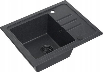 Lavaman kuzhine Quadron Ben 116, 55x44x17.5 cm, granit, i zi, set me rubinet