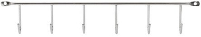 Држач за ѕид Domoletti Hanger, 6 куки, метал хром, сребрена