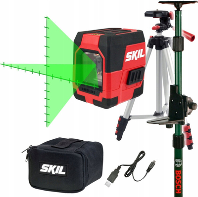Nivel lazer kryq Skil, me tripod, rreze 20 m, i kuq