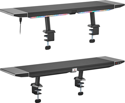 Raft monitori Mozos RISER-RGB, 90cm, me drita RGB, ngjyrë zi/gri