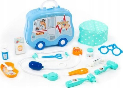 Set loje doktori Polesie 94223, 18 pjesë, valixhe me rrota, blu